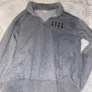 Pink 1/4 zip sweatshirt